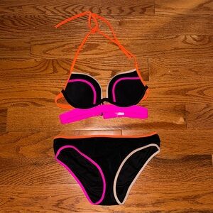 Victoria Secret Black and Neon Bikini